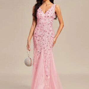 Ever Pretty Size 4 Pink Sequins Formal Dress